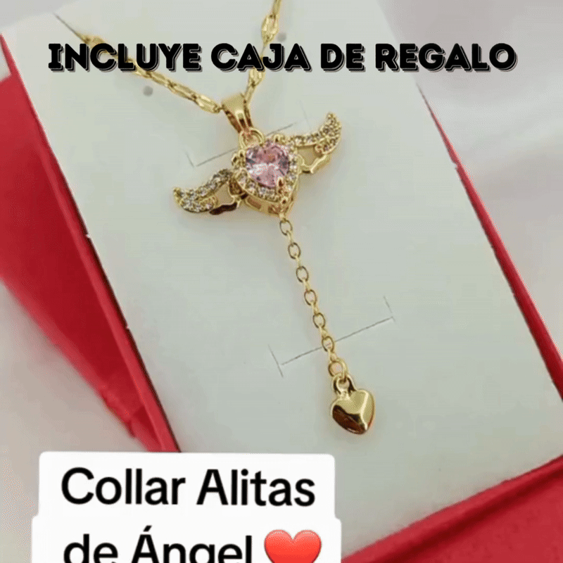 Collar Corazon y Alas +CAJA Regalo