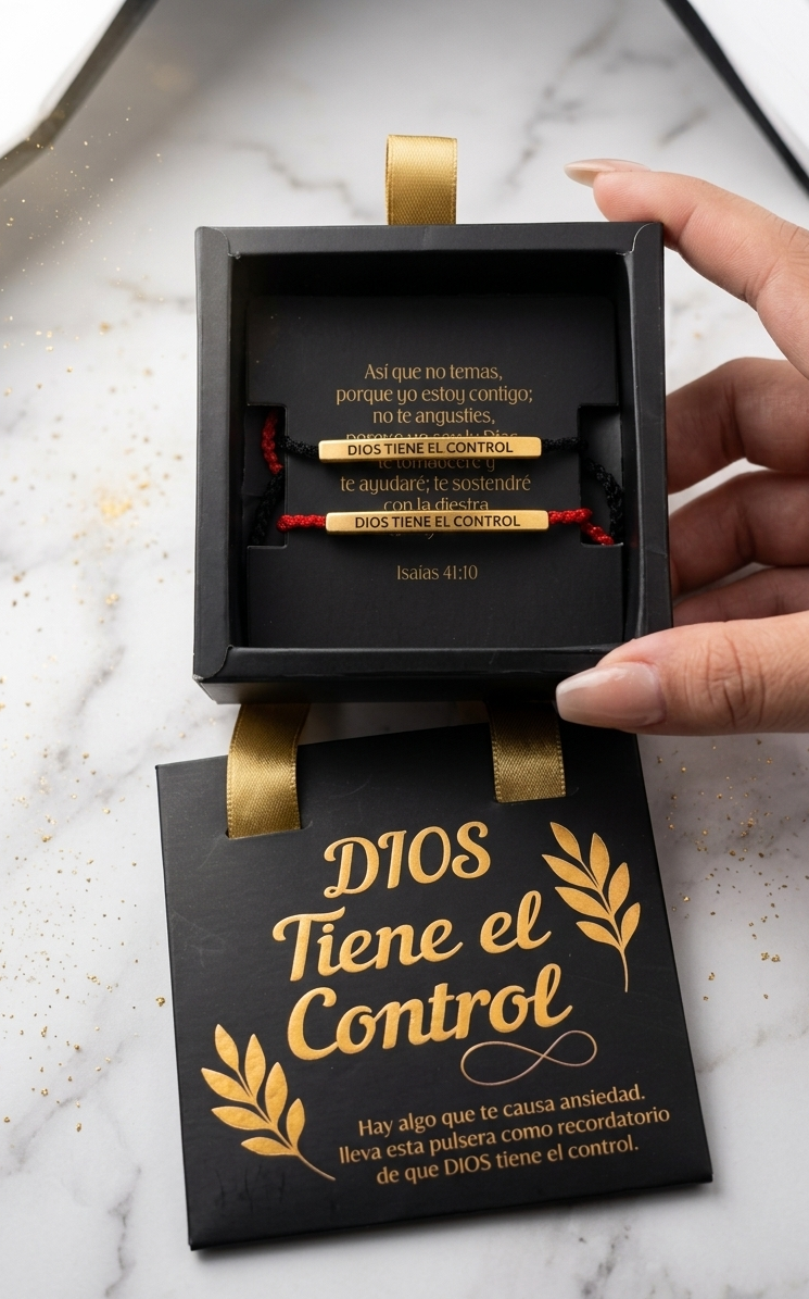 🙏✨ PULSERAS “DIOS TIENE EL CONTROL” 2X1 – FE, PROTECCIÓN Y CALMA TODOS LOS DÍAS ✨🙏