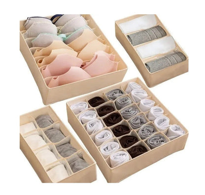 🧦✨ Organizador de Ropa Interior y Medias – Set x4 Divisores de Cajón
