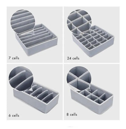 🧦✨ Organizador de Ropa Interior y Medias – Set x4 Divisores de Cajón