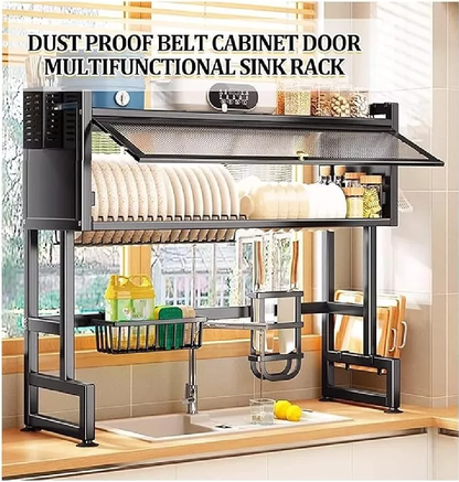 🍽️✨ Escurridor de Platos con Almacenamiento para Puerta de Armario