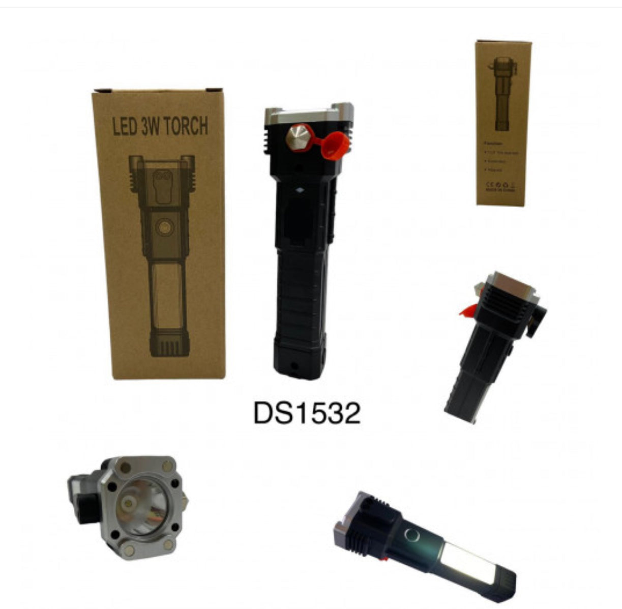 🔦🛠️ Linterna LED Martillo Multifuncional 8 en 1