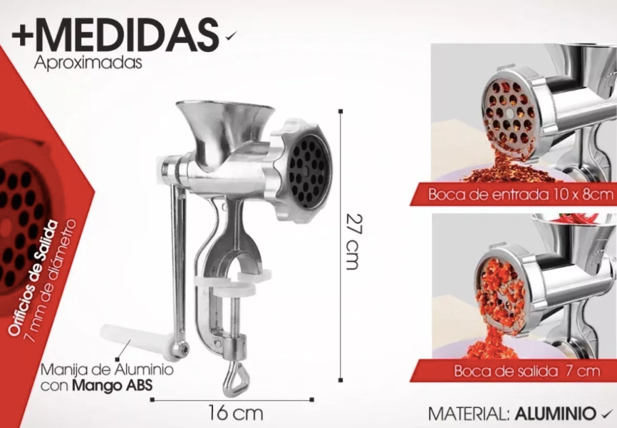 🔩 Máquina de Moler en Aluminio Inoxidable