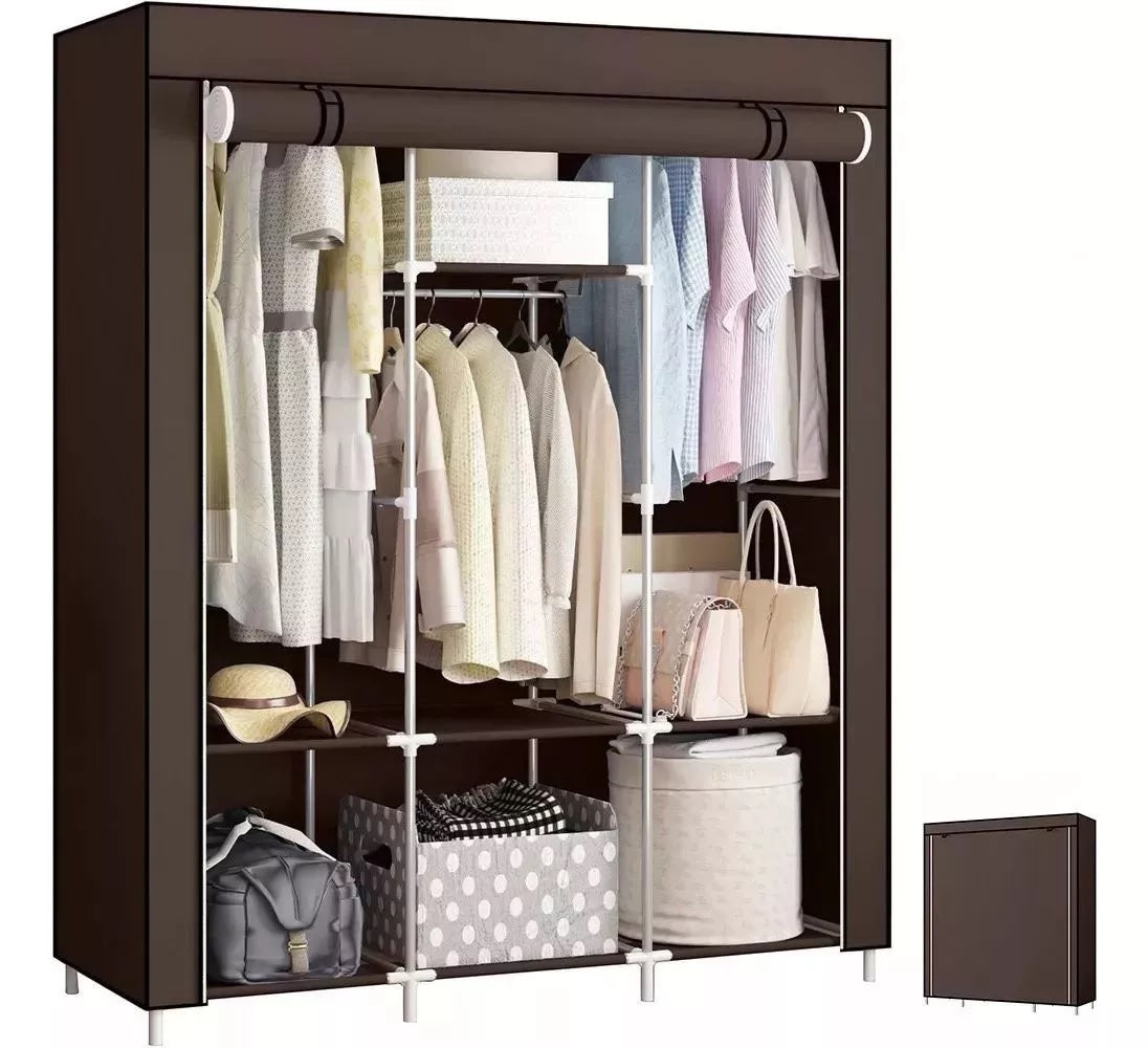 Combo Armario 3 Puestos + Zapatero Metálico 6 Niveles – Organización Total para tu Hogar