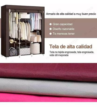 Combo Armario 3 Puestos + Zapatero Metálico 6 Niveles – Organización Total para tu Hogar