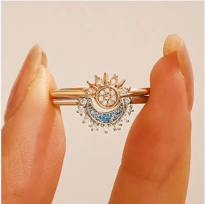 ☀️🌙✨ ANILLOS SOL Y LUNA ECLIPSE PAREJA 2X1 – SIEMPRE CONECTADOS ✨🌙☀️