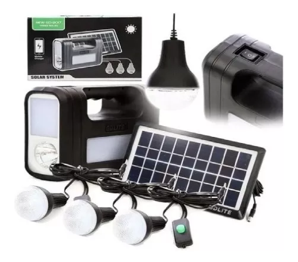 Kit Panel Solar Lámpara LED Portátil Recargable