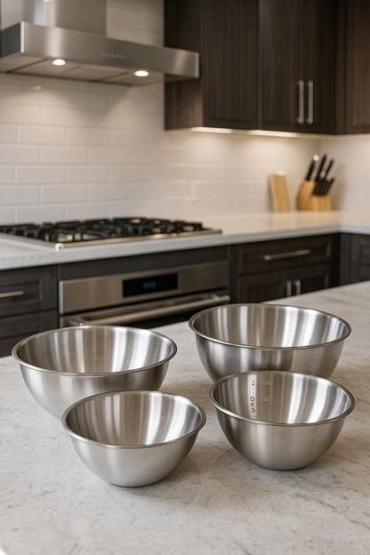 🥣 Set de Tazones de Acero Inoxidable (4 Unidades)