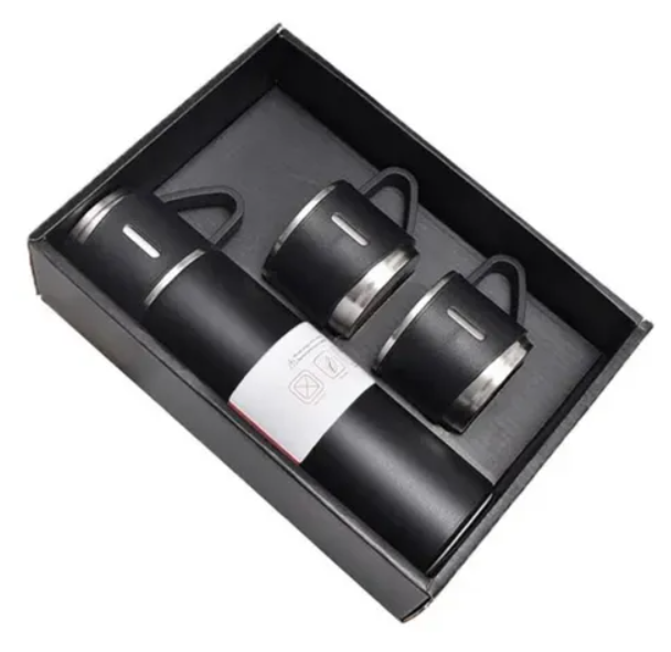 🖤 Termo con 3 Tazas – Comparte Momentos en Cualquier Lugar