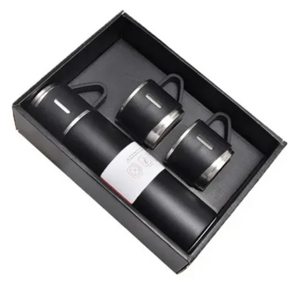 🖤 Termo con 3 Tazas – Comparte Momentos en Cualquier Lugar