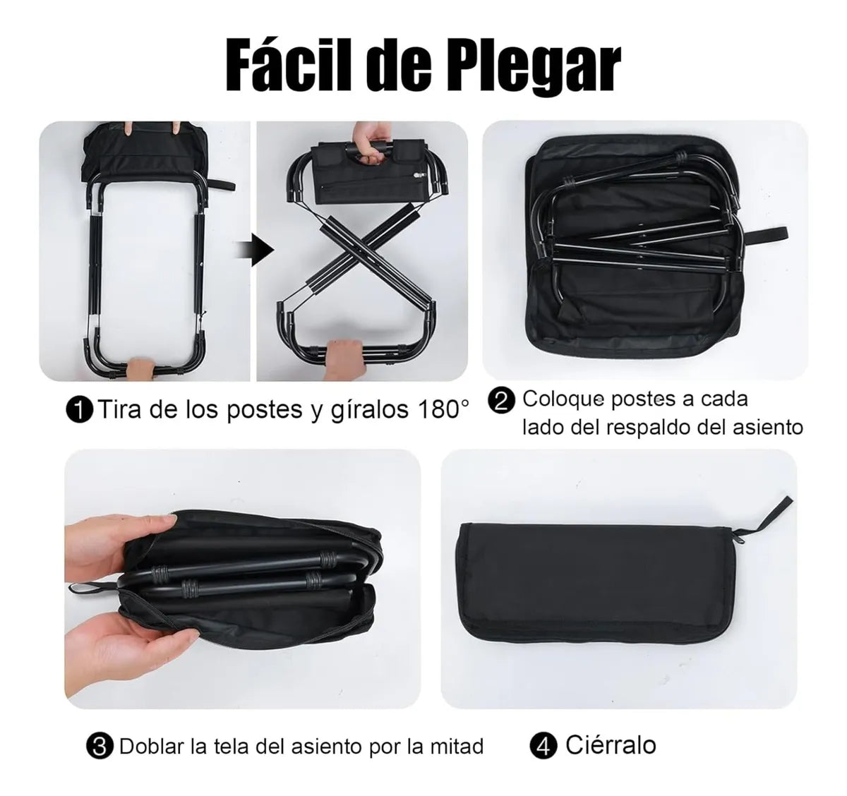 🏕️✨ SILLA PLEGABLE PORTÁTIL MULTIUSOS – COMODIDAD DONDE QUIERAS ✨🏕️