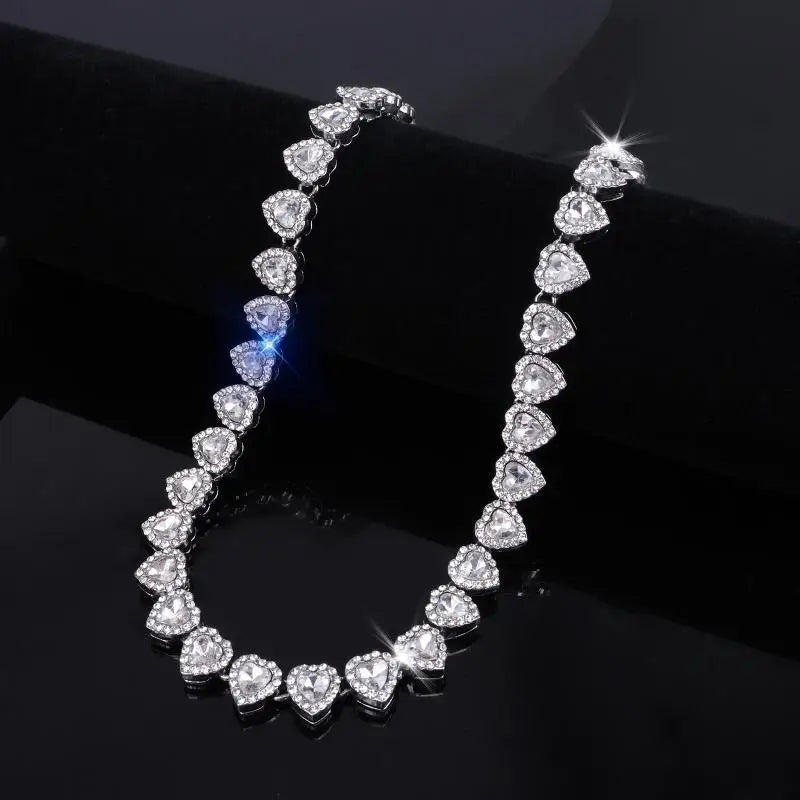 Collar Diamantado Corazones