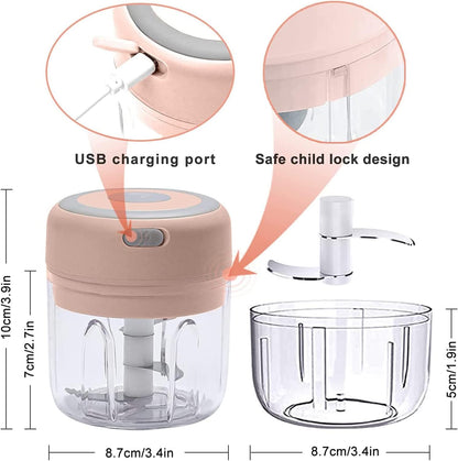 🧄 Picador Eléctrico Manual USB