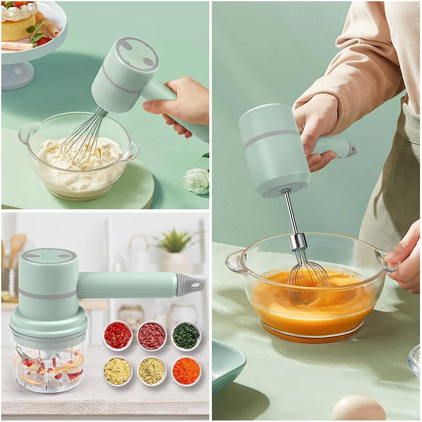 🔪🥣 Picador de Verduras y Batidor 3 en 1