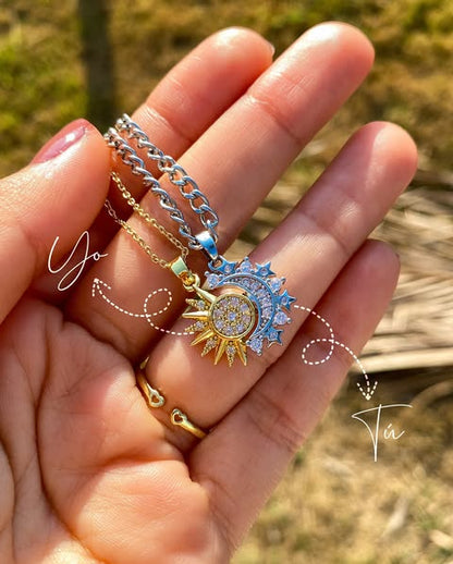 ☀️🌙✨ COLLARES SOL Y LUNA ECLIPSE PAREJA 2X1 – SIEMPRE CONECTADOS ✨🌙☀️