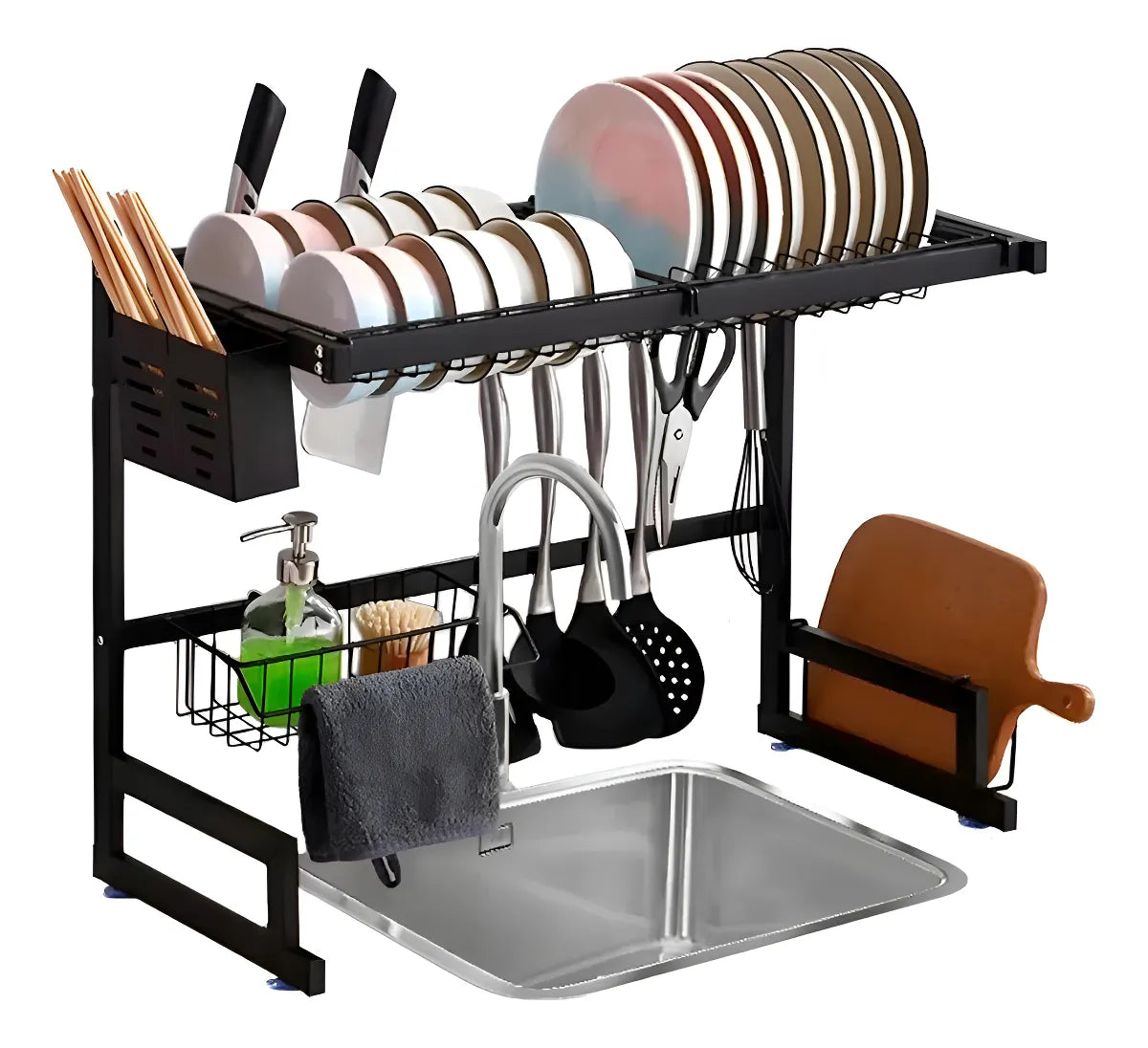 🧼✨ Escurridor de Platos / Platero Ahorrador de Espacio – Color Negro