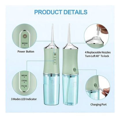 Irrigador Oral Recargable 4 BOQUILLAS