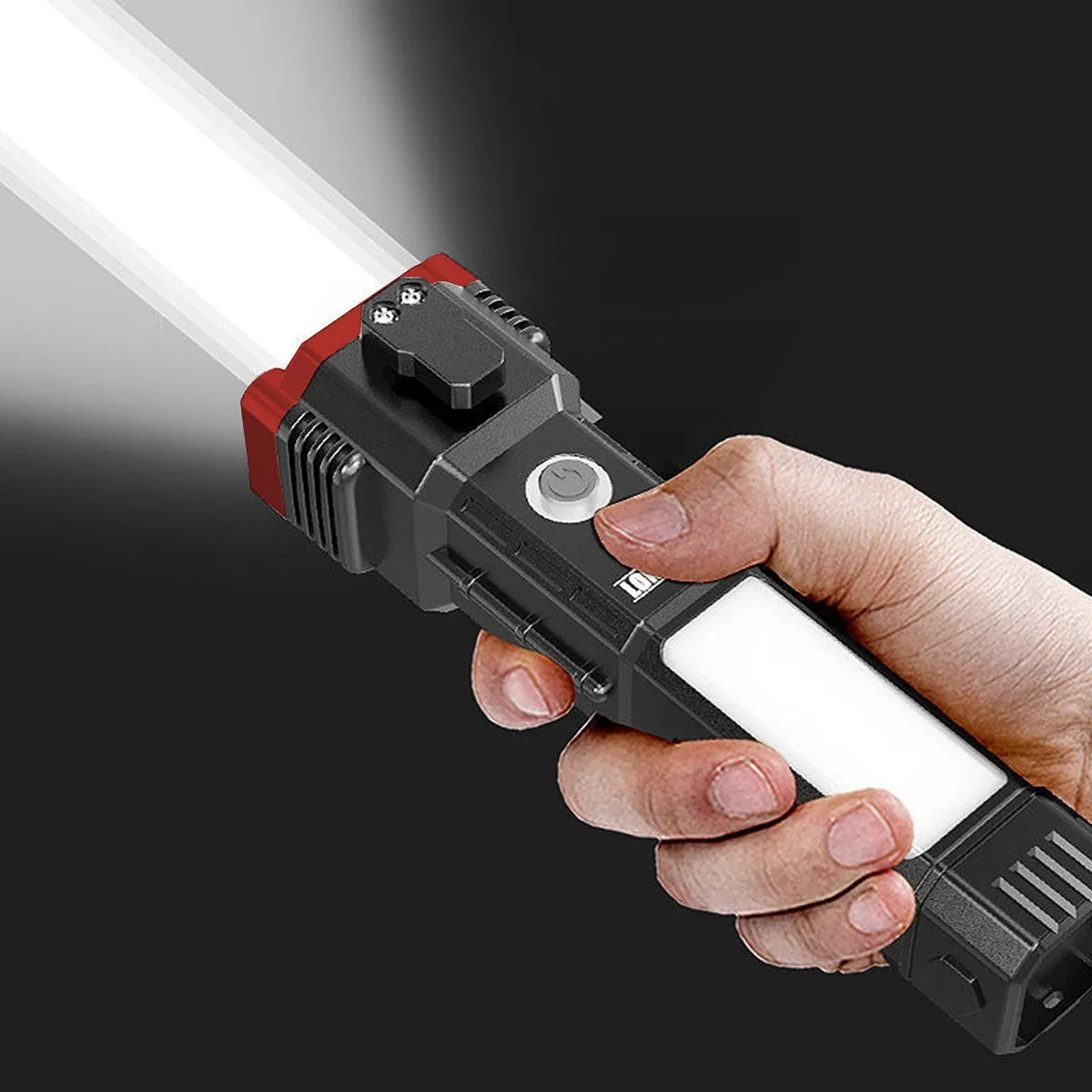 🔦🛠️ Linterna LED Martillo Multifuncional 8 en 1