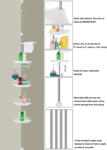 🚿✨ Organizador de Baño Esquinero Metálico