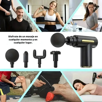 Pistola De Masaje De Percusión 4 En 1