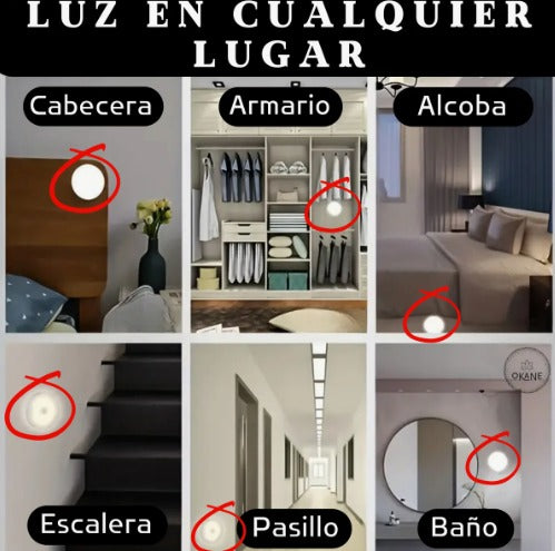 Lámparas LED Recargables con Sensor de Movimiento – Kit x3