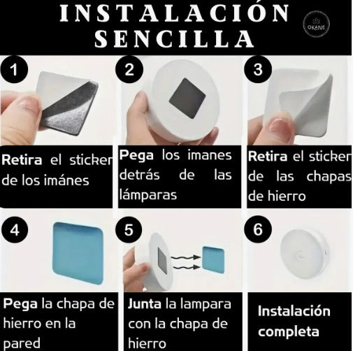 Lámparas LED Recargables con Sensor de Movimiento – Kit x3