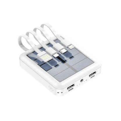 🔋☀️ CARGADOR PORTÁTIL SOLAR 10000mAh CON 4 CABLES INTEGRADOS ☀️🔋